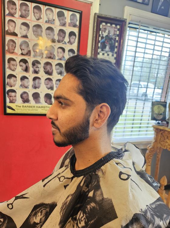 Client fresh out of the chair at Shawn Cutz