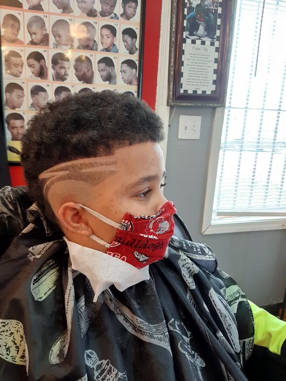 Client fresh out of the chair at Shawn Cutz