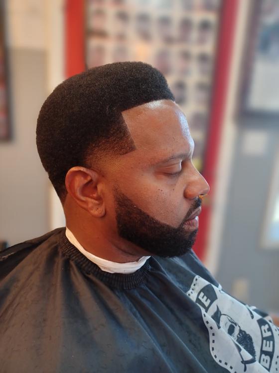 Client fresh out of the chair at Shawn Cutz