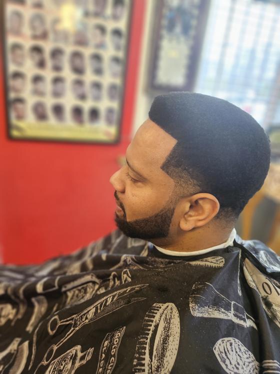 Client fresh out of the chair at Shawn Cutz