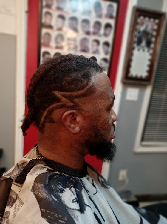 Client fresh out of the chair at Shawn Cutz